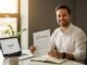 Google Certificates in 2025: Which One Actually Gets You Hired (Real Data) Professional studying Google career certificate on laptop with notebook and coffee, representing online learning and career development in 2025
