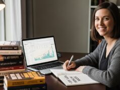 How Self-Published Authors Make $50K-$200K on Amazon: The Complete System Stack of self-published books with laptop showing Amazon KDP dashboard representing successful indie author publishing business model